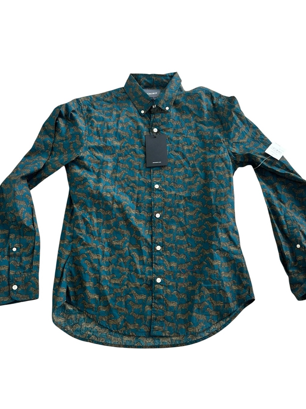 NWT Bonobos All The Zebras Long Sleeve Slim Fut Men’s Cotton Button Down M
